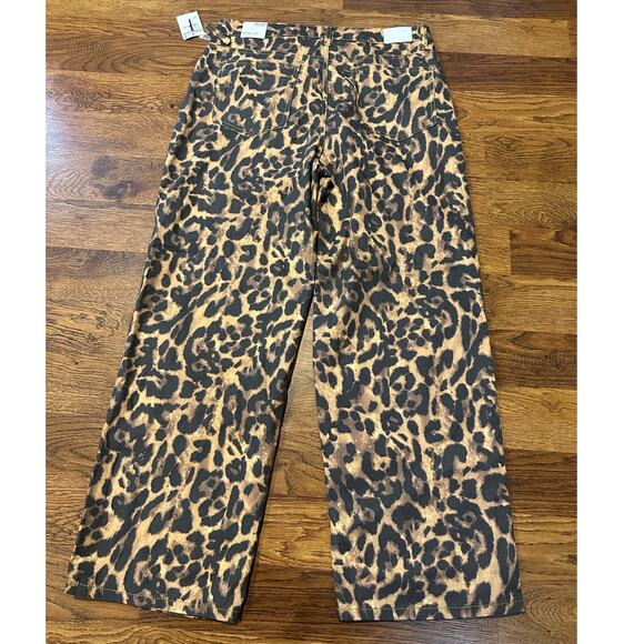 Flying Angel Women's Wide Leg High Waist Leopard Print Pants Size 32 NWT - Picture 2 of 10